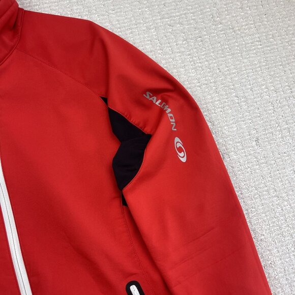 Y2K Salomon Soft Shell Jacket Clima Wind Red Mens Medium Hiking Outdoor - Picture 3 of 14